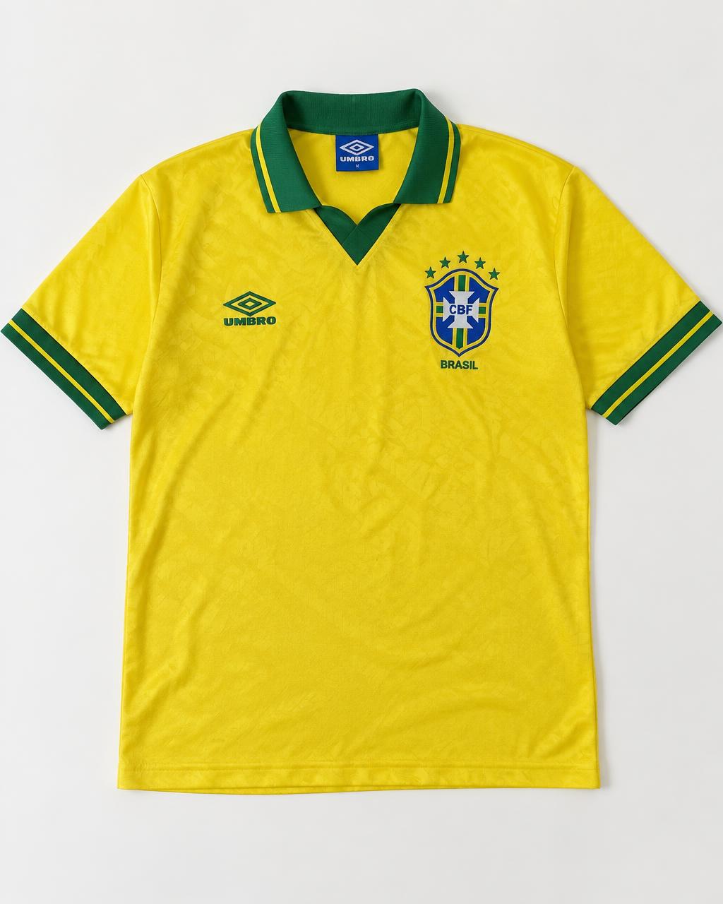 Brazil 1998 Home shirt laid flat